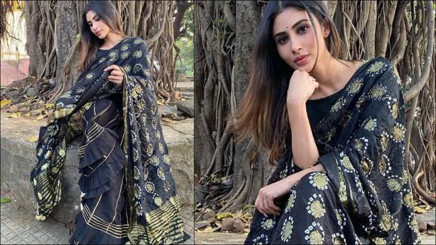 Mouni Roy does pre-Diwali fashion right in <span class='webrupee'>₹</span>3.5k black cotton silk sharara set(Instagram/imouniroy)