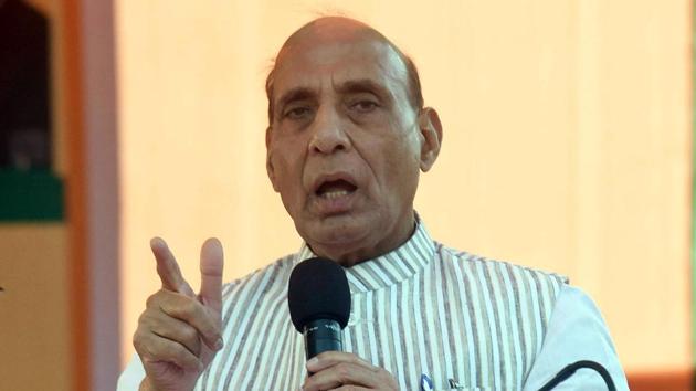 Defence Minister Rajnath Singh addresses the gathering during an election meeting, in Bihta, Bihar. (ANI) Defence Minister Rajnath Singh addresses the gathering during an election meeting, in Bihta, Bihar. (ANI)