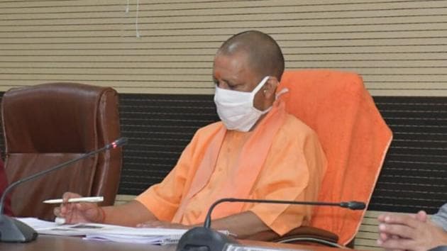 Chief minister of Uttar Pradesh Yogi Adityanath during a review meeting at Circuit House, in Varanasi, Uttar Pradesh on October 31, 2020.(HT Photo) Chief minister of Uttar Pradesh Yogi Adityanath during a review meeting at Circuit House, in Varanasi, Uttar Pradesh on October 31, 2020.(HT Photo)