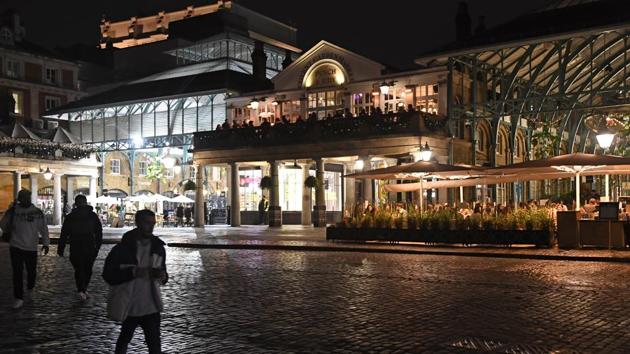 A view across a sparsely crowded Covent Garden in central London, Saturday. (AP Photo) A view across a sparsely crowded Covent Garden in central London, Saturday. (AP Photo)