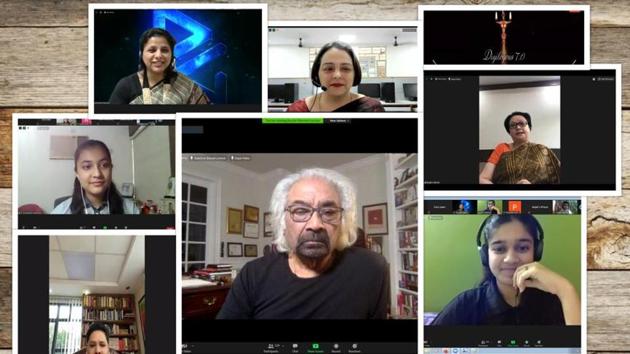Dr Sam Pitroda (centre), who is known as the father of India’s computer and IT revolution, inaugurated the event via a video conference from Chicago, USA (HT Photo) Dr Sam Pitroda (centre), who is known as the father of India’s computer and IT revolution, inaugurated the event via a video conference from Chicago, USA (HT Photo)