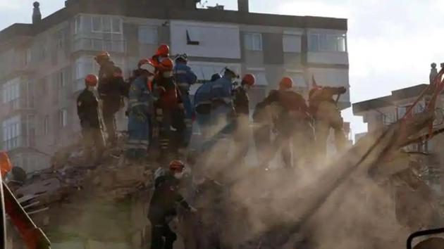 Aftermath of Turkey quake which had a magnitude of 6.9 and was centred in the Aegean Sea, northeast of Samos. (Reuters) Aftermath of Turkey quake which had a magnitude of 6.9 and was centred in the Aegean Sea, northeast of Samos. (Reuters)