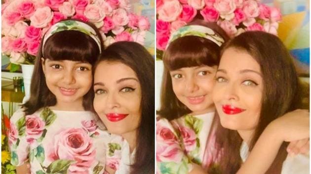 Aishwarya Rai poses with daughter Aaradhya on birthday.