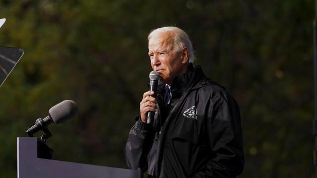 US Democratic presidential candidate Joe Biden speaks during a campaign event in Philadelphia, Pennsylvania, US.(Reuters Photo)