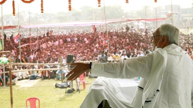 The Assembly election in Bihar is being held in three phases. The results will be announced on November 10.(Santosh Kumar/HT Photo)