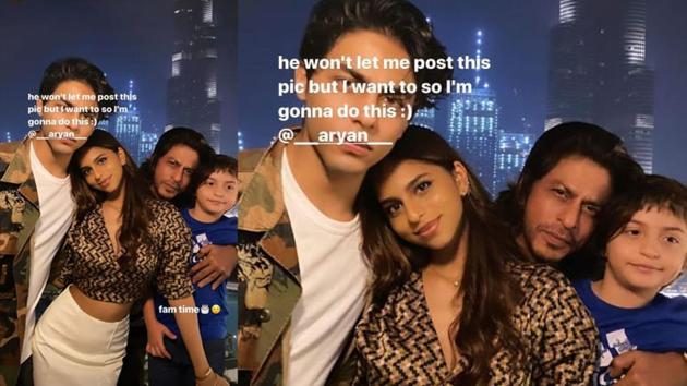 Suhana Khan has shared a picture from SRK’s birthday celebration.