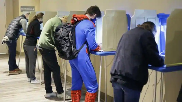 Colin Buckley of Omaha wears a Spiderman suit as he votes early on Halloween, at the Douglas County Election Commision office in Omaha, Neb (AP Photo) Colin Buckley of Omaha wears a Spiderman suit as he votes early on Halloween, at the Douglas County Election Commision office in Omaha, Neb (AP Photo)