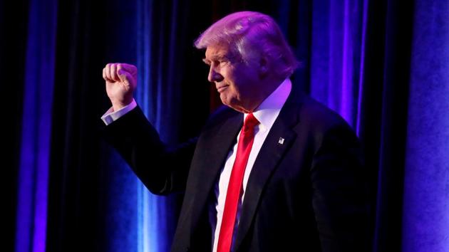 Republican presidential nominee Donald Trump arrives for his election night rally at the New York Hilton Midtown in Manhattan, New York, US, November 9, 2016. (REUTERS) Republican presidential nominee Donald Trump arrives for his election night rally at the New York Hilton Midtown in Manhattan, New York, US, November 9, 2016. (REUTERS)