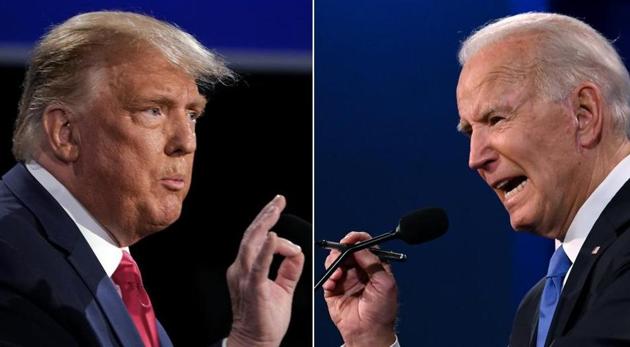 Donald Trump undertook a whirlwind tour of five battleground states while Joe Biden focused on one: Pennsylvania, where he and wife Jill Biden and vice-presidential nominee Kamala Harris and her husband Dug Emhoff will be carpet-covering on Monday. (AFP photo) Donald Trump undertook a whirlwind tour of five battleground states while Joe Biden focused on one: Pennsylvania, where he and wife Jill Biden and vice-presidential nominee Kamala Harris and her husband Dug Emhoff will be carpet-covering on Monday. (AFP photo)