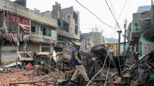 A security personnel on patrol after the February clashes in Delhi. (File photo) A security personnel on patrol after the February clashes in Delhi. (File photo)