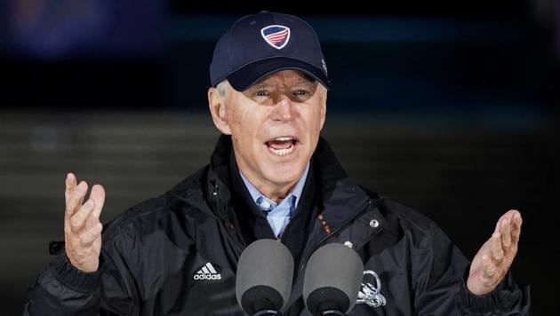 Joe Biden closed out the day with a drive-in rally in Pittsburgh, the city where he launched his campaign 18 months ago. (REUTERS) Joe Biden closed out the day with a drive-in rally in Pittsburgh, the city where he launched his campaign 18 months ago. (REUTERS)