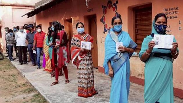 Elders, women and youth started coming to polling booths after voting began in the morning. (PTI Photo. Representative image) Elders, women and youth started coming to polling booths after voting began in the morning. (PTI Photo. Representative image)