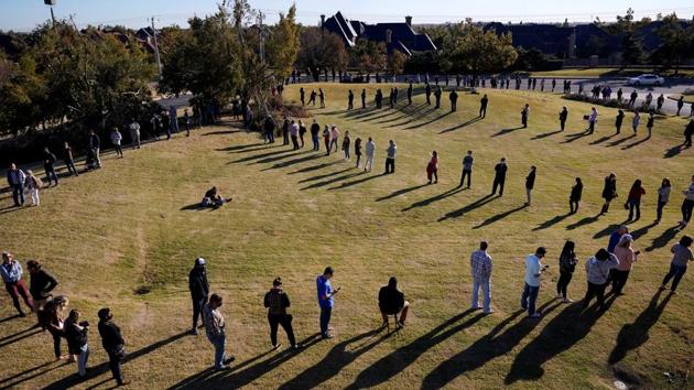 Voters queue to cast their ballots at Church of the Servant in Oklahoma City, Oklahoma on November 3. Nearly 100 million Americans voted early, and now it was onto Election Day to finish the job, ending a campaign dominated by the coronavirus and defined by tensions over who could best address it. (Nick Oxford / Reuters) Voters queue to cast their ballots at Church of the Servant in Oklahoma City, Oklahoma on November 3. Nearly 100 million Americans voted early, and now it was onto Election Day to finish the job, ending a campaign dominated by the coronavirus and defined by tensions over who could best address it. (Nick Oxford / Reuters)