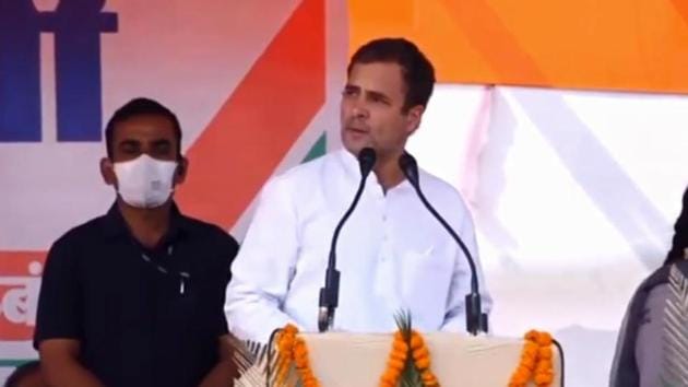 Congress MP Rahul Gandhi addresses rally at Bihariganj, Bihar. (Twitter/INC India) Congress MP Rahul Gandhi addresses rally at Bihariganj, Bihar. (Twitter/INC India)