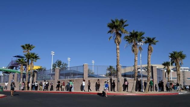People queue to cast their ballots at Desert Breeze Community Center in Las Vegas, Nevada on November 3. There are roughly 20 states that allow mail-in ballots received after Election Day to be counted—up to nine days and longer in some states. (Ethan Miller / Getty Images / AFP) People queue to cast their ballots at Desert Breeze Community Center in Las Vegas, Nevada on November 3. There are roughly 20 states that allow mail-in ballots received after Election Day to be counted—up to nine days and longer in some states. (Ethan Miller / Getty Images / AFP)