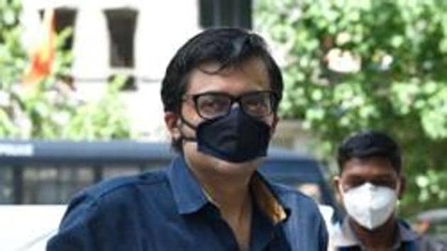 Goswami was produced before a court in Mumbai after his arrest where his lawyer claimed that the journalist was assaulted by two police officials who went to arrest him at his residence.(Satish Bate/HT file photo)