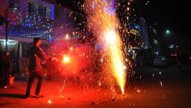 The constant threat of the second surge of Covid-19 looming large, clubbed with air pollution caused by bursting of crackers and fireworks, can be dangerous for the people with compromised lungs, the department has said. (Representational picture) The constant threat of the second surge of Covid-19 looming large, clubbed with air pollution caused by bursting of crackers and fireworks, can be dangerous for the people with compromised lungs, the department has said. (Representational picture)