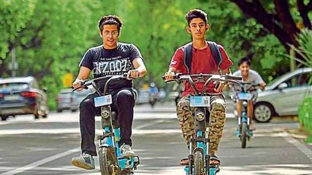The New Delhi Municipal Council provides a similar e-bicycle hiring service in areas under its jurisdiction.(Amal KS/HT archive) The New Delhi Municipal Council provides a similar e-bicycle hiring service in areas under its jurisdiction.(Amal KS/HT archive)