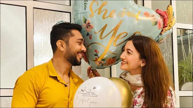 Gauahar Khan finally says ‘yes’ to Zaid Darbar after months of filmy romance (Instagram/gauaharkhan) Gauahar Khan finally says ‘yes’ to Zaid Darbar after months of filmy romance (Instagram/gauaharkhan)