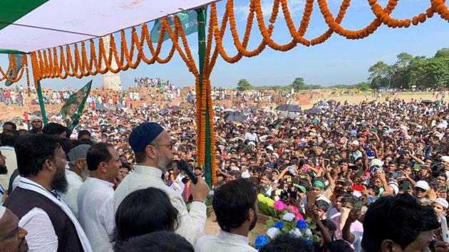 All India Majlis Ittehadul Muslimeen (AIMIM) chief Asaduddin Owaisi addresses an election rally in Kishanganj district. Amour falls in the Kishanganj Lok Sabha seat. (PTI) All India Majlis Ittehadul Muslimeen (AIMIM) chief Asaduddin Owaisi addresses an election rally in Kishanganj district. Amour falls in the Kishanganj Lok Sabha seat. (PTI)