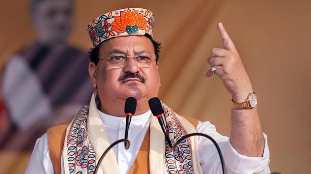 BJP president JP Nadda addresses an election campaign rally in Darbhanga on Thursday. (PTI Photo) BJP president JP Nadda addresses an election campaign rally in Darbhanga on Thursday. (PTI Photo)
