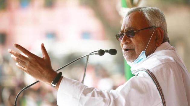 The JD(U) is fighting this election in partnership with the Bharatiya Janata Party (BJP) as a part of the National Democratic Alliance (NDA). Nitish Kumar is the chief ministerial face of the NDA. (Santosh Kumar/HT Photo) The JD(U) is fighting this election in partnership with the Bharatiya Janata Party (BJP) as a part of the National Democratic Alliance (NDA). Nitish Kumar is the chief ministerial face of the NDA. (Santosh Kumar/HT Photo)