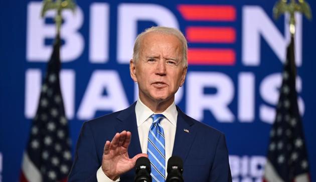Democratic Presidential candidate Joe Biden speaks at the Chase Center in Wilmington, Delaware, on November 4. (AFP) Democratic Presidential candidate Joe Biden speaks at the Chase Center in Wilmington, Delaware, on November 4. (AFP)
