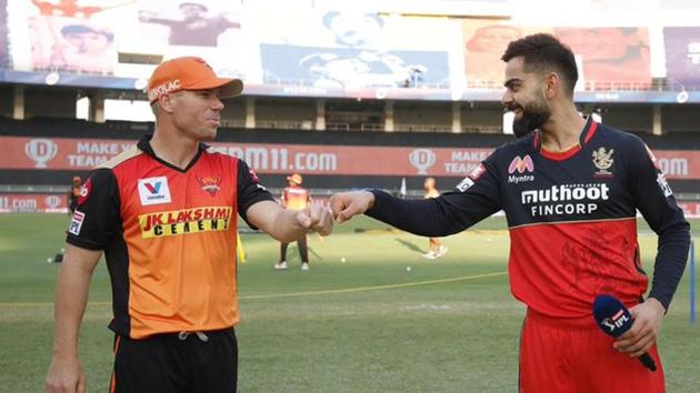 SRH skipper David Warner and RCB captain Virat Kohli(Twitter) SRH skipper David Warner and RCB captain Virat Kohli(Twitter)
