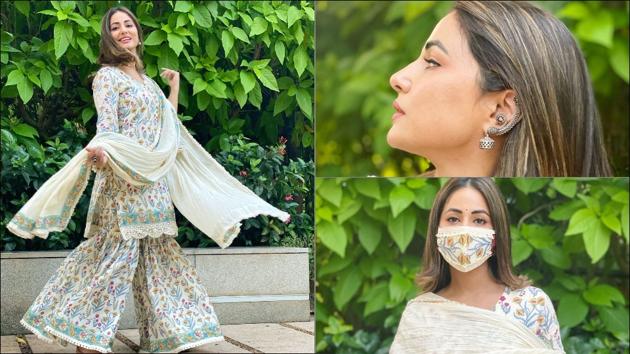Hina Khan emits sheer elegance with a little bit of edge in cotton gharara set (Instagram/realhinakhan) Hina Khan emits sheer elegance with a little bit of edge in cotton gharara set (Instagram/realhinakhan)