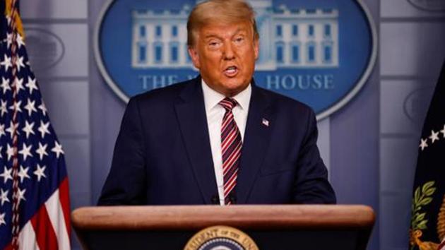 US President Donald Trump speaks about the 2020 US presidential election results in the Brady Press Briefing Room at the White House in Washington, US.(Reuters file photo)