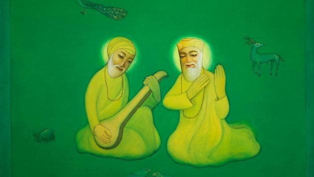 In recent years there has been an effort by poets, painters, fiction writers and scholars to retrieve the story of Mardana not just as Guru Nanak’s disciple but as a friend of his youth and travel companion in all of his spiritual journeys.(Courtesy: Sidharth (artist))