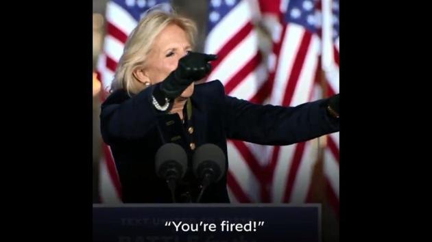 The image shows Jill Biden during a speech.(Twitter/@DrBiden)