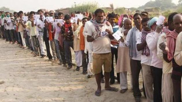 A total of 338 candidates had declared themselves to be simple literates and 11 candidates had declared that they were illiterates. (HT photo) A total of 338 candidates had declared themselves to be simple literates and 11 candidates had declared that they were illiterates. (HT photo)