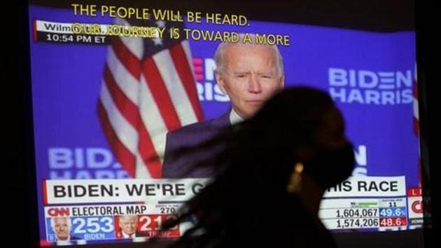 Joe Biden becomes the oldest president-elect and brings with him a history-making vice president-elect in Kamala Harris, the first Black woman and person of South Asian descent to serve in the nation’s second-highest office.(AP) Joe Biden becomes the oldest president-elect and brings with him a history-making vice president-elect in Kamala Harris, the first Black woman and person of South Asian descent to serve in the nation’s second-highest office.(AP)