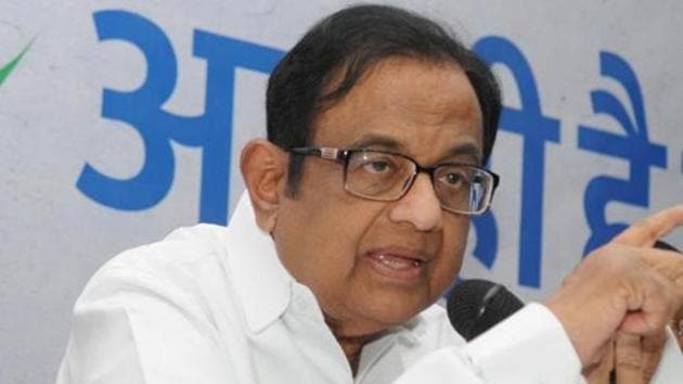 Congress leader P Chidambaram(Diwakar Prasad/ Hindustan Times)