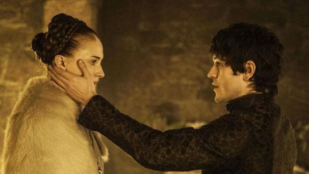 Iwan Rheon and Sophie Turner in a still from the controversial Game of Thrones episode.