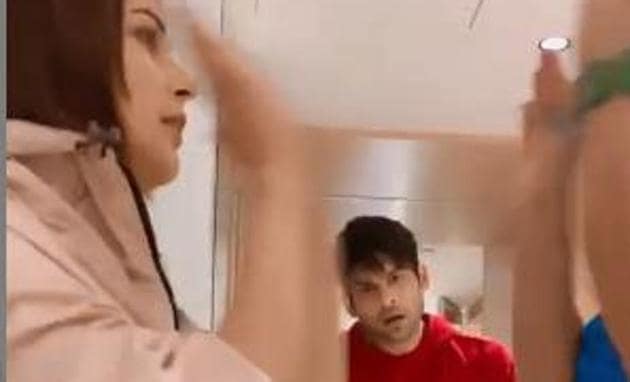 A still from the video which shows Tony Kakkar dancing with Shehnaaz Gill as Sidharth SHukla joins them.