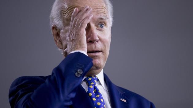 Democratic presidential candidate former Vice President Joe Biden gestures while referencing President Donald Trump at a campaign event at the William "Hicks" Anderson Community Center in Wilmington, Del., Tuesday, July 28, 2020. (AP Photo/Andrew Harnik)(AP File Photo)