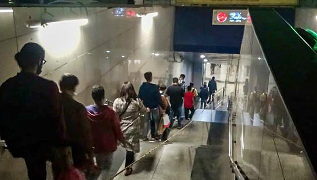 Metro passengers are in Delhi required to undergo thermal screening and hand sanitisation at the entry/frisking point itself. (PTI Photo) Metro passengers are in Delhi required to undergo thermal screening and hand sanitisation at the entry/frisking point itself. (PTI Photo)
