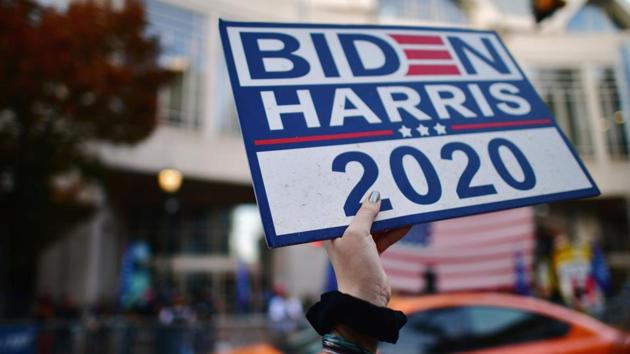 Supporters of President-elect Joe Biden shout across the street towards supporters of US President Donald Trump, the day after a presidential election victory was called for Biden, in Philadelphia, Pennsylvania, US November 8, 2020.(REUTERS)