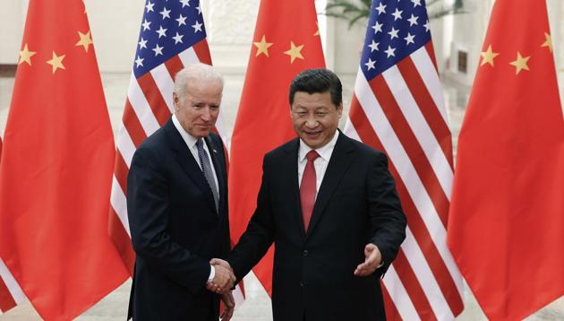 A file photo of US President-elect Joe Biden with Chinese President Xi Jinping.(AP)
