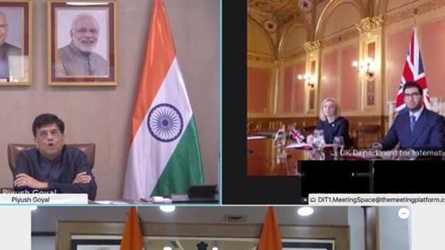 The two sides are not yet ready for a free trade agreement (FTA), though the enhanced trade partnership launched by commerce minister Piyush Goyal and UK secretary of state for international trade Elizabeth Truss on Monday is a step in that direction.(TWITTER/@PiyushGoyal.) The two sides are not yet ready for a free trade agreement (FTA), though the enhanced trade partnership launched by commerce minister Piyush Goyal and UK secretary of state for international trade Elizabeth Truss on Monday is a step in that direction.(TWITTER/@PiyushGoyal.)