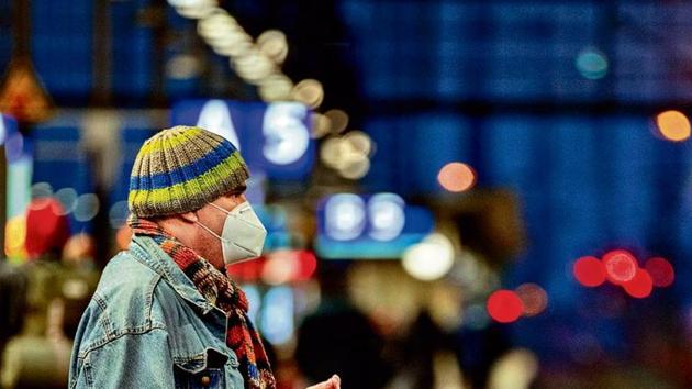 A man wearing a face mask waits for a train in the main train station in Frankfurt, Germany, Sunday(AP Photo) A man wearing a face mask waits for a train in the main train station in Frankfurt, Germany, Sunday(AP Photo)