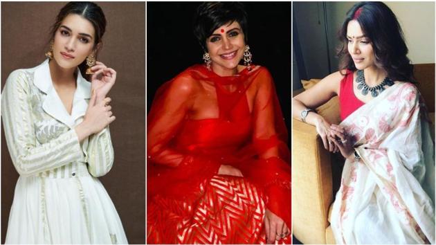 Celebs including Kriti Sanon, Mandira Bedi and Aashka Goradia Goble shared photos of them wearing handloom weaves.