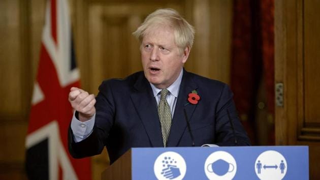 Britain's Prime Minister Boris Johnson speaks during a virtual press conference on the coronavirus pandemic at 10 Downing Street in central London. (AP) Britain's Prime Minister Boris Johnson speaks during a virtual press conference on the coronavirus pandemic at 10 Downing Street in central London. (AP)