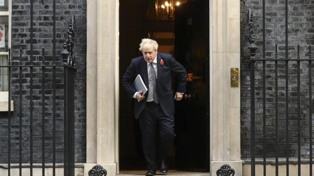 Boris Johnson, addressing a briefing from 10 Downing Street, urged the British public not to slacken. (Bloomberg) Boris Johnson, addressing a briefing from 10 Downing Street, urged the British public not to slacken. (Bloomberg)