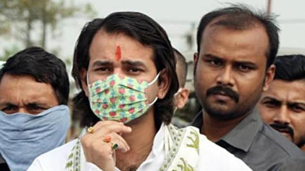 RJD leader Tej Pratap Yadav is seen after filing his nomination papers from Hasanpur ahead of the Bihar assembly elections in this file photo.(ANI Photo) RJD leader Tej Pratap Yadav is seen after filing his nomination papers from Hasanpur ahead of the Bihar assembly elections in this file photo.(ANI Photo)