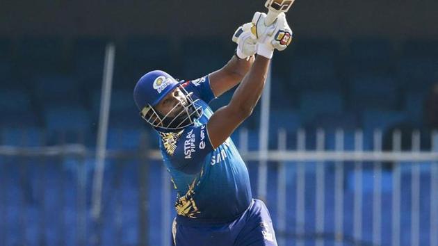 IPL 2020: Kieron Pollard takes the aerial route (IPL/Twitter) IPL 2020: Kieron Pollard takes the aerial route (IPL/Twitter)
