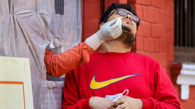 On Tuesday, over 7,800 Covid-19 cases were reported in Delhi. (PTI) On Tuesday, over 7,800 Covid-19 cases were reported in Delhi. (PTI)