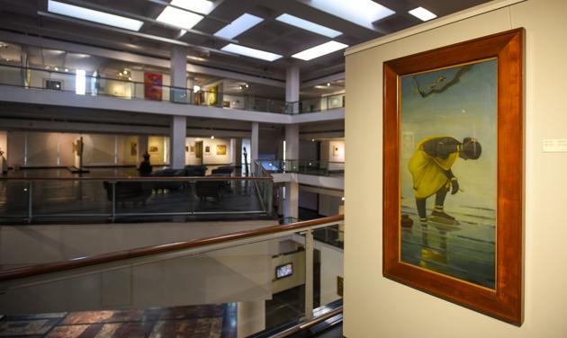 Art work on display inside National Gallery of Modern Art after it re-opened amid coronavirus outbreak, in New Delhi, India, on Tuesday, November 10, 2020 (Amal KS/HT PHOTO) Art work on display inside National Gallery of Modern Art after it re-opened amid coronavirus outbreak, in New Delhi, India, on Tuesday, November 10, 2020 (Amal KS/HT PHOTO)